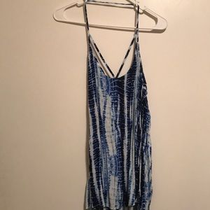 No boundaries blue and white cut out back tank